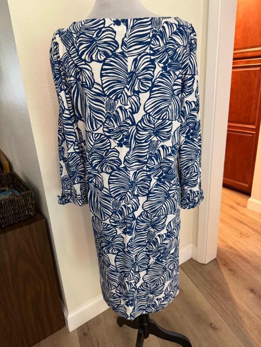 Lily Pulitzer Cath Women's Blue Leaf-Print Swim Cover-Up Tunic Dress - Picture 3 of 7